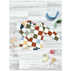 Футболка Mjolk, размер 74, бежевый, красный, зеленый