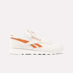 Кроссовки Reebok Classic Leather, размер 6,5 US, бежевый/оранжевый