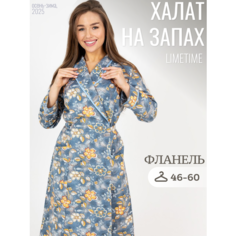 Халат ЛайМ, размер 48, горчичный, оранжевый, серый