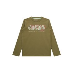 Лонгслив GUESS, размер 7 лет, оливковый