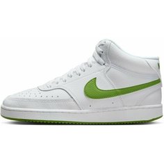 Кеды NIKE COURT VISION MID W, полнота F (EU)/ на среднюю стопу, размер 7.5 US, белый/зеленый