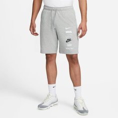 Шорты NIKE Club+ Ft Mlogo, размер M, серый