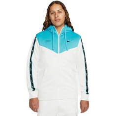 Толстовка спортивная NIKE Repeat Full-Zip Hoodie, размер S, , белый/синий/черный