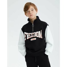 Свитшот Gloria Jeans, размер 10-12л/146-152, черный/белый