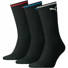Носки PUMA, комплект, 3 пары, размер 47/49, черный