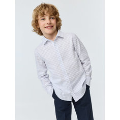 Школьная рубашка Sela, размер 146, голубой графика крупная