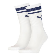 Носки PUMA CREW HERITAGE STRIPE 2P, размер 35/38, white/blue