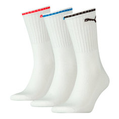 Носки PUMA, комплект, 3 пары, размер 47/49, белый