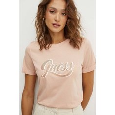 Футболка GUESS, размер M, песочный/бледно-розовый