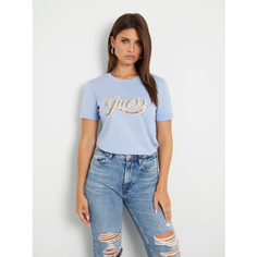 Футболка GUESS, размер S, светло-синий