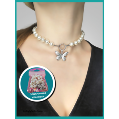 Чокер Jewellery by V.K., жемчуг имитация, искусственный камень, длина 47 см, бежевый