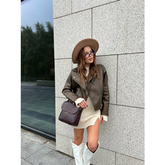 Сумка кросс-боди Igermann, фактура под рептилию, dark brown
