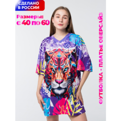 Футболка Evofox, размер 56-60, розовый, синий, оранжевый, желтый, голубой