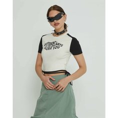 Топ Gloria Jeans Ready! Steady! Go!, размер 12-14л/158-164, молочный/черный