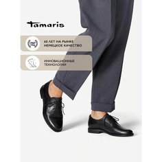 Полуботинки дерби Tamaris, размер 40, черный