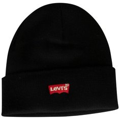 Шапка бини Levis 2 Horse Patch Logo Beanie, размер OS, черный Levis®
