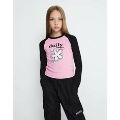 Лонгслив Gloria Jeans, размер 12-14л/158-164, розовый/черный