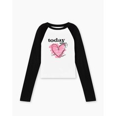 Лонгслив Gloria Jeans, размер 14+/170-176, белый/черный