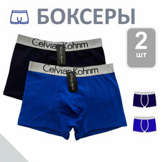 Трусы Celvian Kohnm для мужчин, боксеры мужские,, комплект из 2 шт., размер 2XL, голубой/синий