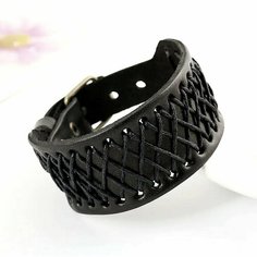 Жесткий браслет, металл, 1 шт., размер 27 см, размер one size, диаметр 7.5 см, серебристый, желтый, горчичный, черный Reniva