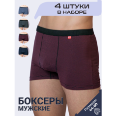 Трусы АКТИВАМ, комплект из 4 шт., размер 44-46, серый, бордовый, черный, синий