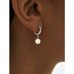 Серьги с подвесками, конго MIESTILO, серебро, 925 проба, родирование, жемчуг, размер 12 мм, длина 2.3 см, , серебристый