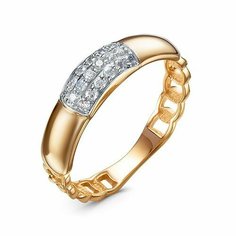 Кольцо Diamant online, красное золото, 585 проба, фианит, размер 19, прозрачный