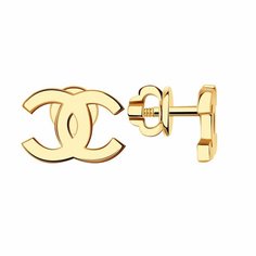 Серьги пусеты Diamant online, красное золото, 585 проба, длина 1 см