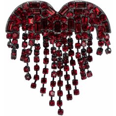 Брошь OTOKODESIGN, стразы, красный