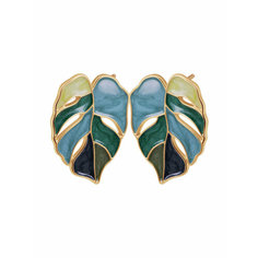 Серьги OTOKODESIGN, эмаль, зеленый