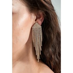 Серьги клипсы, белый/золотистый Бантами
