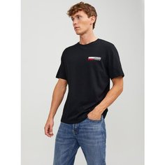 Футболка Jack & Jones LOGO CREW NECK, размер XL, black P4 small print