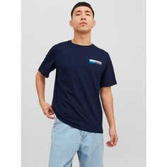 Футболка Jack & Jones LOGO CREW NECK, размер M, blue/navy blazer