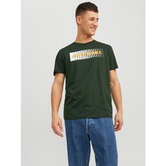 Футболка Jack & Jones LOGO CREW NECK, размер L, green/mountain view
