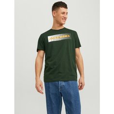Футболка Jack & Jones LOGO CREW NECK, размер S, green/mountain view