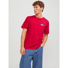 Футболка Jack & Jones LOGO CREW NECK, размер S, red/true red