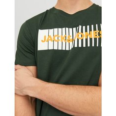Футболка Jack & Jones LOGO CREW NECK, 1 шт., размер M, green/mountain view