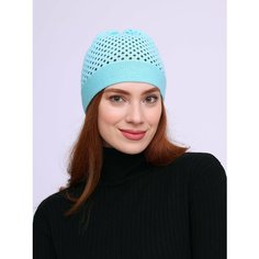 Шапка MI ROPA Шапка "Кроше" вязаная сетка, размер 50/56, бирюзовый