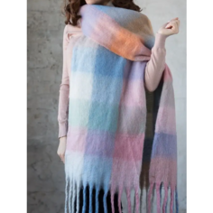 Шарф Cashmere,255х38 см, one size, голубой