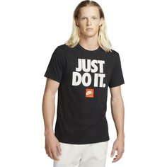 Футболка спортивная NIKE NSW FRAN JDI VERBIAGE TEE, размер S, чёрный