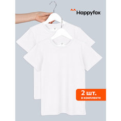 Футболка Happyfox, комплект из 2 шт., размер 140, белый