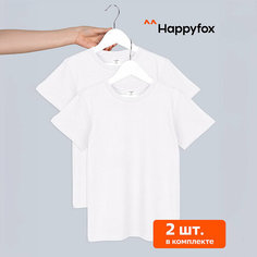 Футболка Happyfox, комплект из 2 шт., размер 152, белый