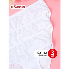 Трусы Donella, 3 шт., размер 6-7, белый