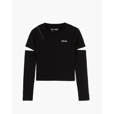 Лонгслив Gloria Jeans, размер 6-8л/122-128, черный