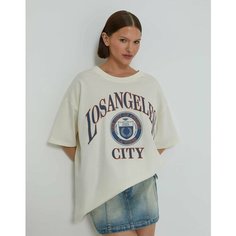 Футболка Gloria Jeans Ready! Steady! Go!, размер 9-11л/134-146, молочный