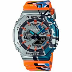 Наручные часы CASIO, оранжевый, синий, серебряный