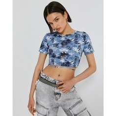 Кроп-топ Gloria Jeans Ready! Steady! Go!, размер 7-8л/128, синий