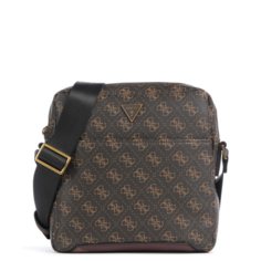 Сумка планшет GUESS, фактура зернистая, dark brown