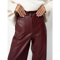Брюки палаццо Бордо, Зима, размер 44, бордовый Luxe Chic