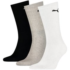 Носки PUMA SPORT CREW LIGHTWEIGHT 3P, комплект, 3 пары, размер 43-46, white/grey/black